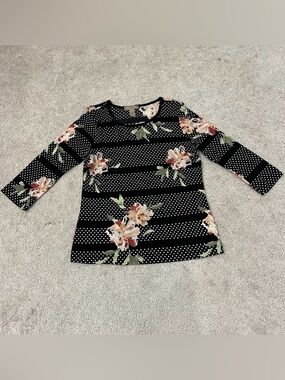 I.E. Floral 3/4 Sleeve Blouse